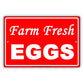Farm Fresh Eggs Farmhouse Barnyard Organic Dairy Alert Caution Warning Notice Aluminum