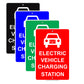 Electric Vehicle Charging Station With Graphic Battery Reserved Spot Alert Warning Aluminum