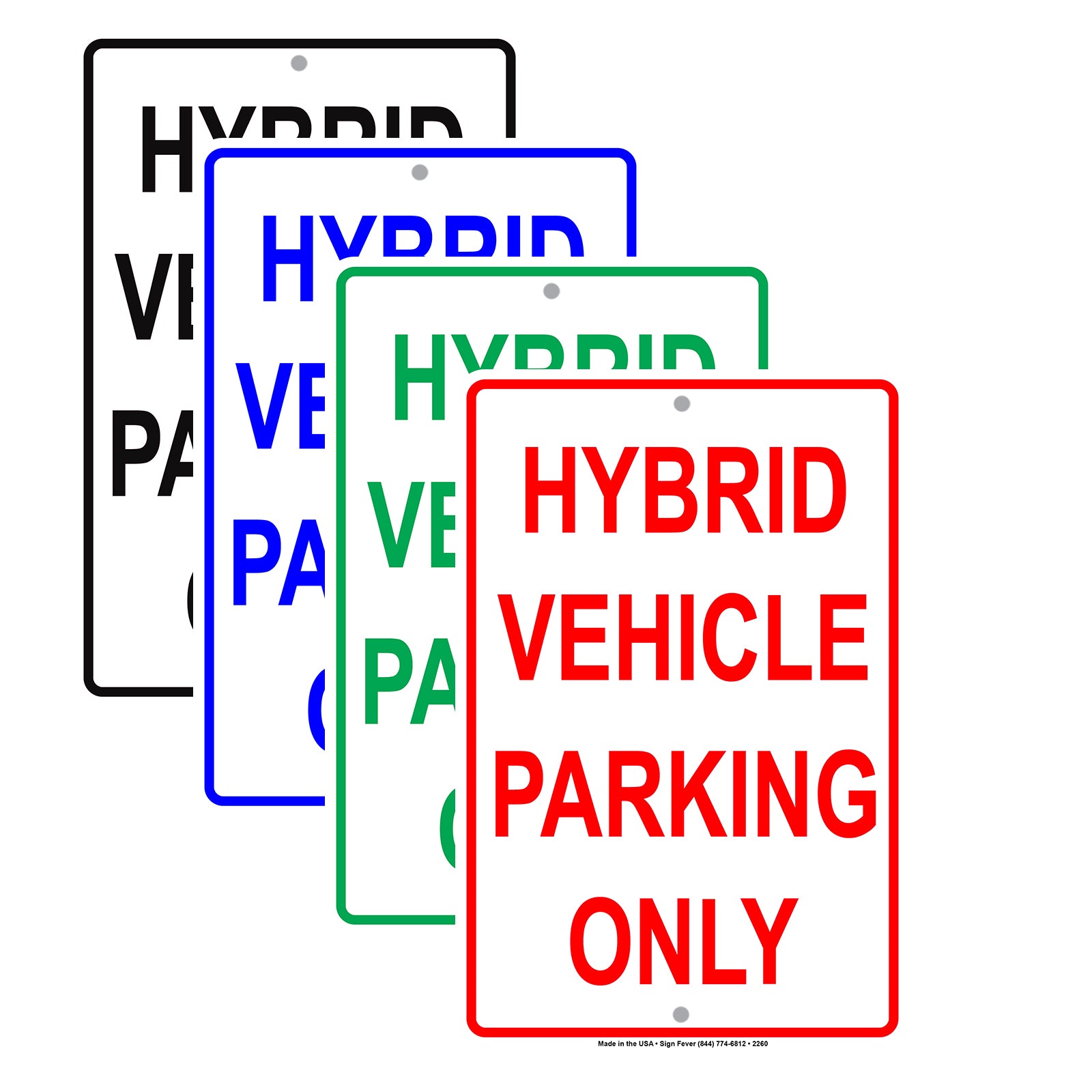 Hybrid Vehicle Parking Only Reserved Spot Alert Caution Warning Aluminum