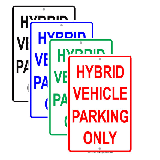 Hybrid Vehicle Parking Only Reserved Spot Alert Caution Warning Aluminum