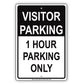 Visitor Time Limit Parking Only Sign