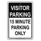 Visitor Time Limit Parking Only Sign