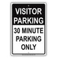Visitor Time Limit Parking Only Sign