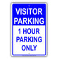 Visitor Time Limit Parking Only Sign