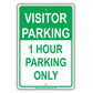 Visitor Time Limit Parking Only Sign