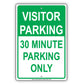 Visitor Time Limit Parking Only Sign