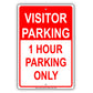 Visitor Time Limit Parking Only Sign
