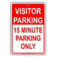 Visitor Time Limit Parking Only Sign