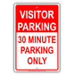 Visitor Time Limit Parking Only Sign