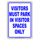 Visitors Must Park In Visitor Spaces Only Sign