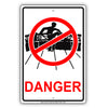 Danger No Jumping Or Diving From Safety Grill Novelty Aluminum Metal Sign