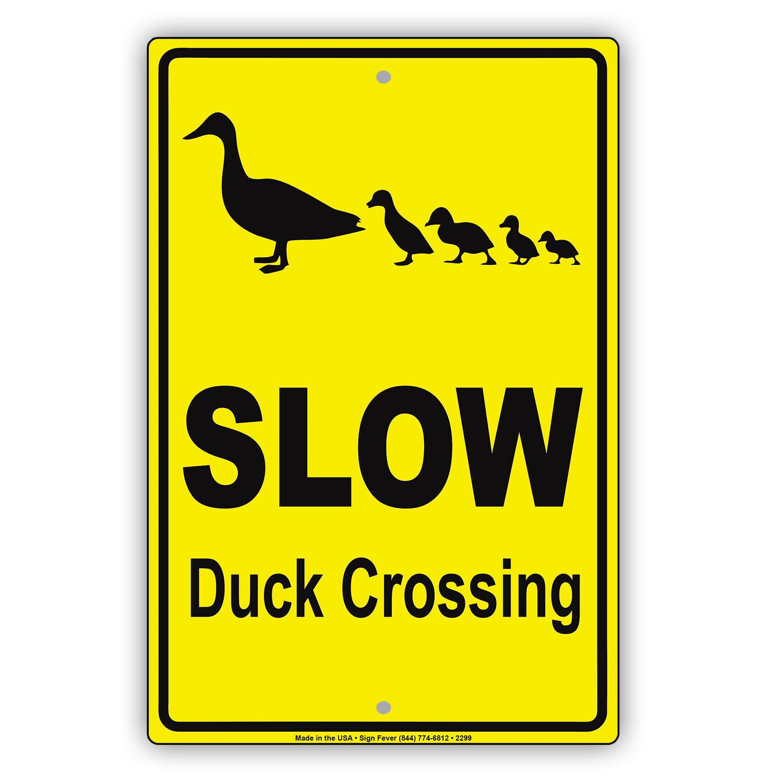 Slow Duck Crossing Hilarious Caution | Metal Sign – Sign Fever