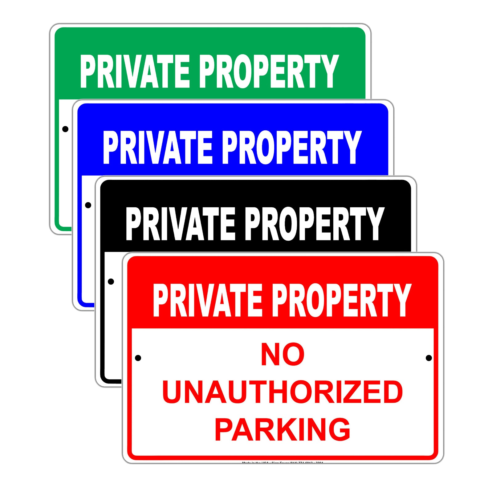 Private Property No Unauthorized Parking Restriction Alert Attention Caution Warning Aluminum