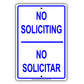 No Soliciting No Vededores Please Go Away Alert Aluminum Metal Sign Plate