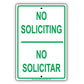 No Soliciting No Vededores Please Go Away Alert Aluminum Metal Sign Plate