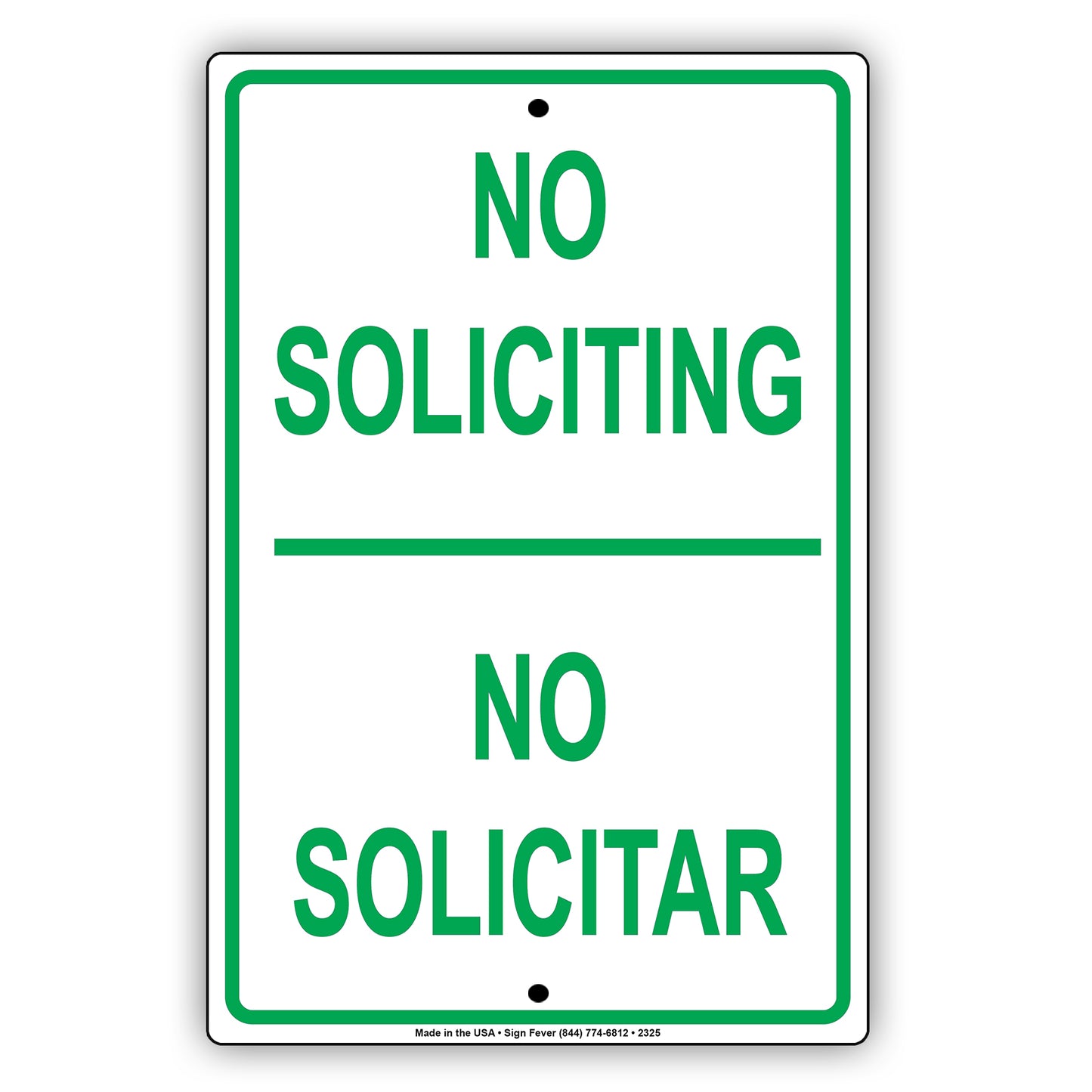 No Soliciting No Vededores Please Go Away Alert Aluminum Metal Sign Plate
