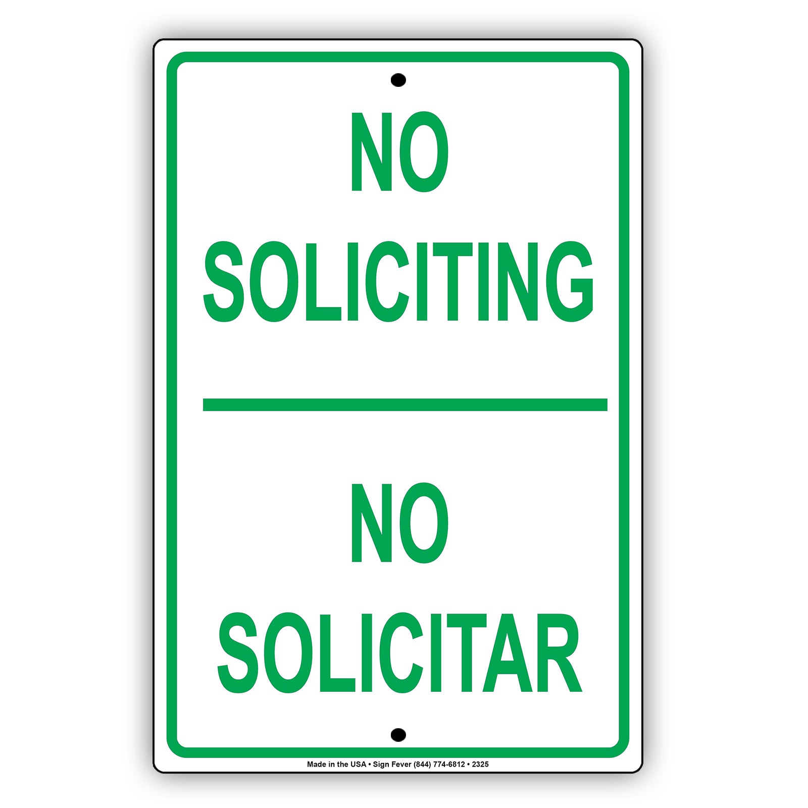 No Soliciting No Vededores Please Go Away Alert Aluminum Metal Sign Plate
