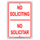 No Soliciting No Vededores Please Go Away Alert Aluminum Metal Sign Plate