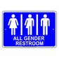 All Gender Restroom Sign Alert Aluminum Metal Sign Plate