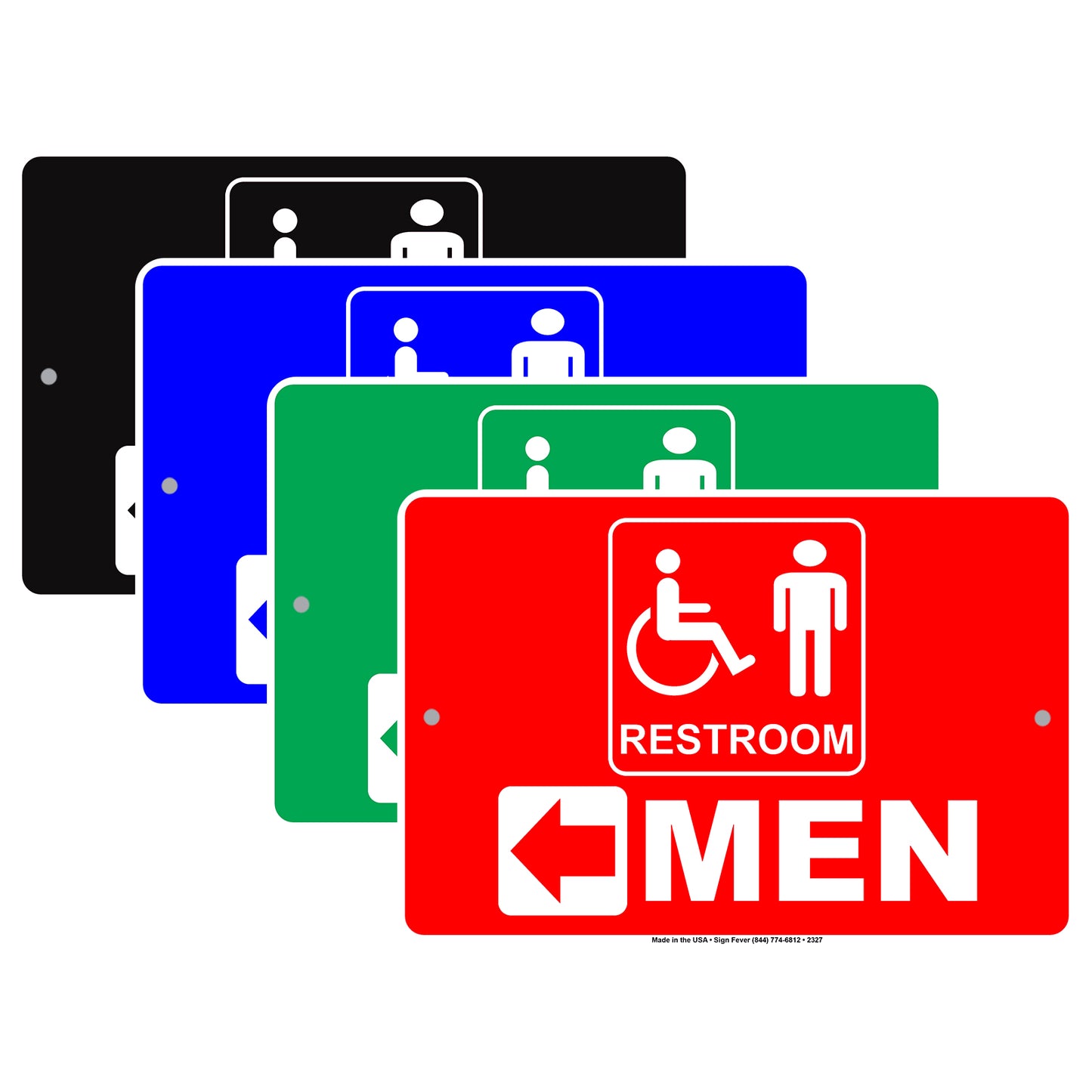 Handicap Restroom For Men With Arrow Pointing Sign
