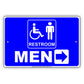 Handicap Restroom For Men With Arrow Pointing Sign