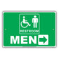 Handicap Restroom For Men Please Go Away Alert Aluminum Metal Sign Plate