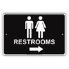 Restroom Left Or Right Please Go Away Alert Aluminum Metal Sign Plate