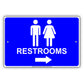 Restroom Left Or Right Please Go Away Alert Aluminum Metal Sign Plate