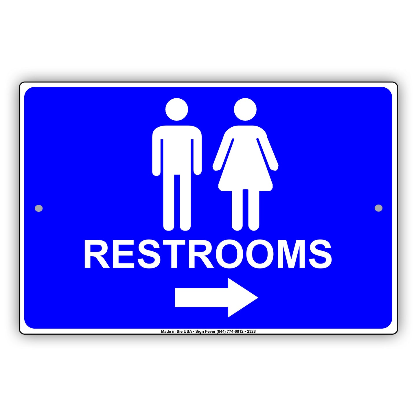 Restroom Left Or Right Please Go Away Alert Aluminum Metal Sign Plate