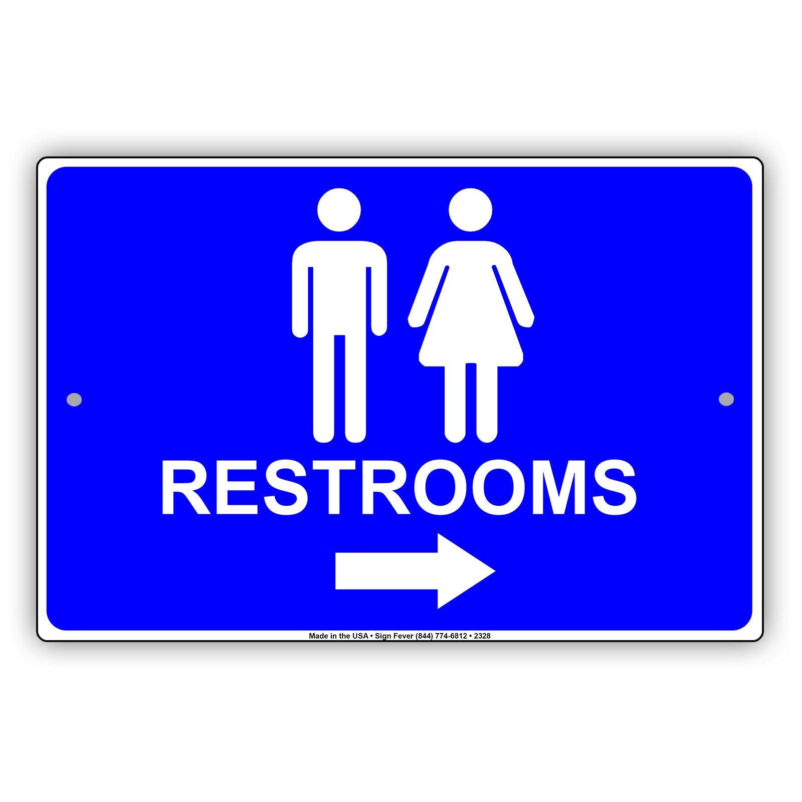 Restroom Left Or Right Please Go Away Alert Aluminum Metal Sign Plate