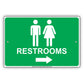Restroom Left Or Right Please Go Away Alert Aluminum Metal Sign Plate