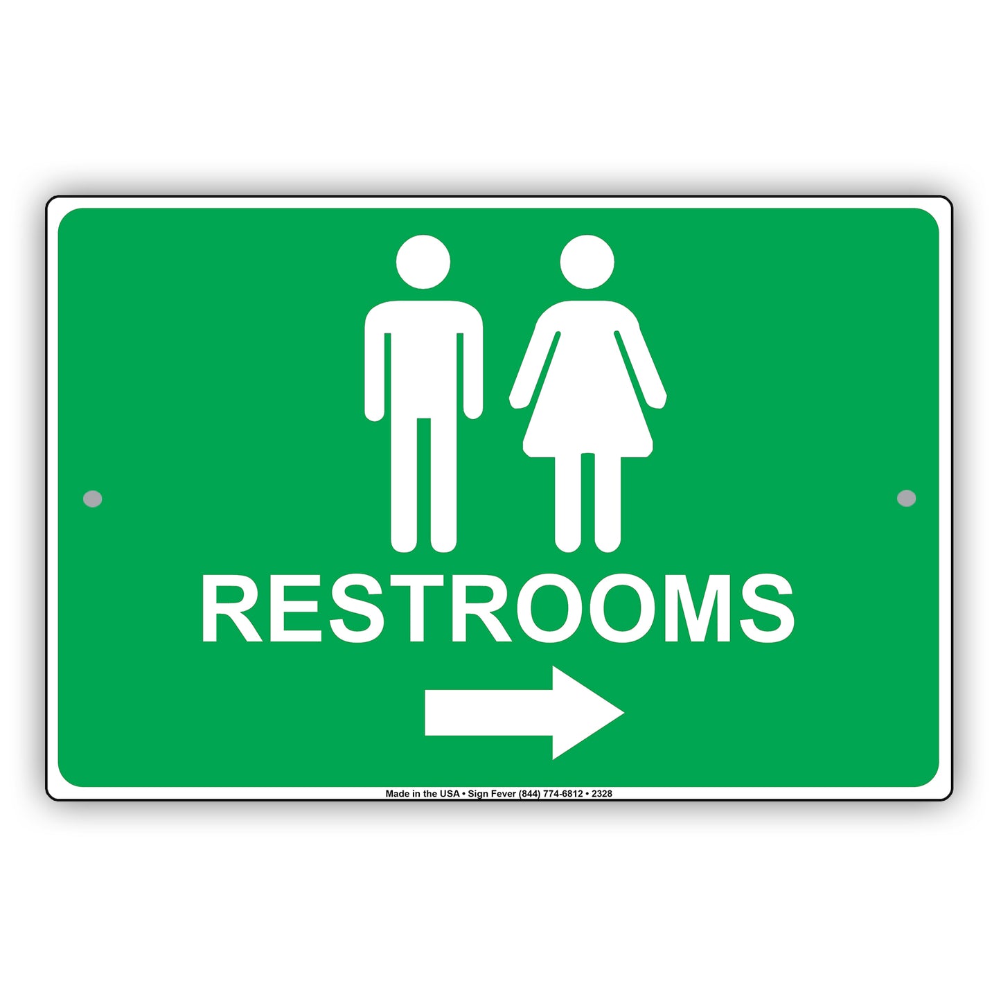 Restroom Left Or Right Please Go Away Alert Aluminum Metal Sign Plate