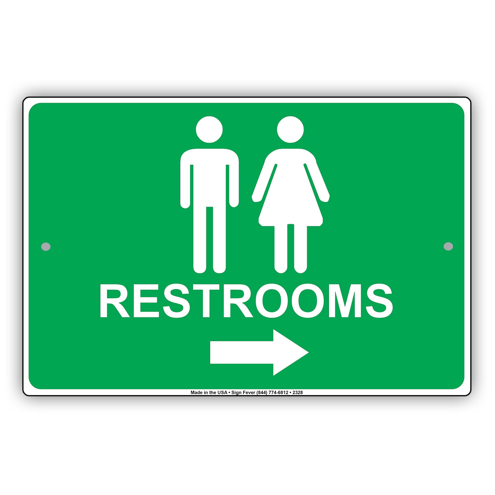 Restroom Left Or Right Please Go Away Alert Aluminum Metal Sign Plate