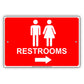 Restroom Left Or Right Please Go Away Alert Aluminum Metal Sign Plate