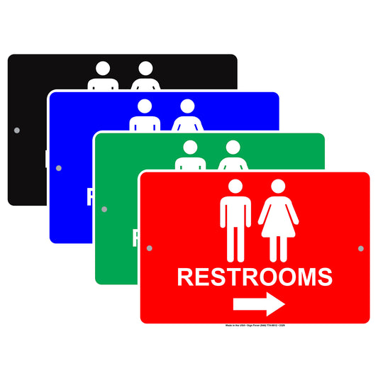 Restroom Right Please Go Away Alert Aluminum Metal Sign Plate