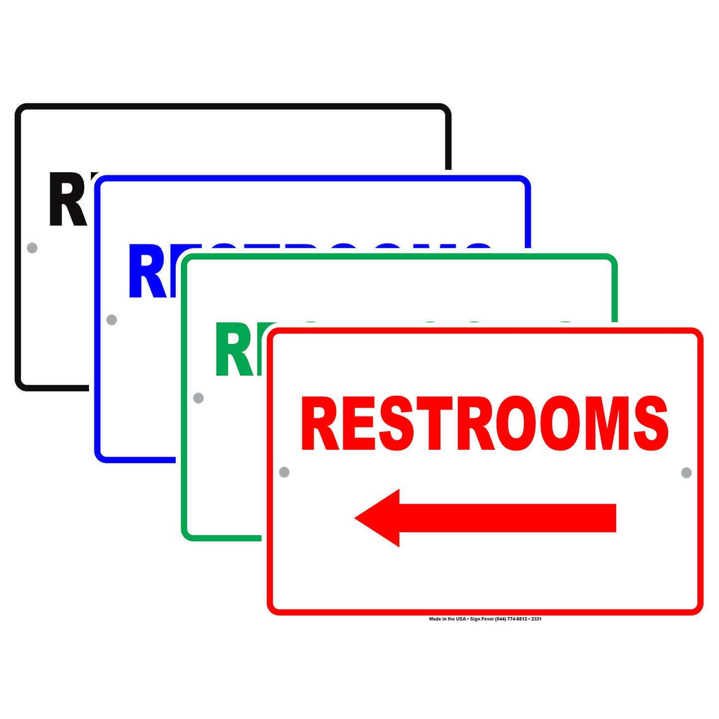 Restroom Left Side Please Go Away Alert Aluminum Metal Sign Plate
