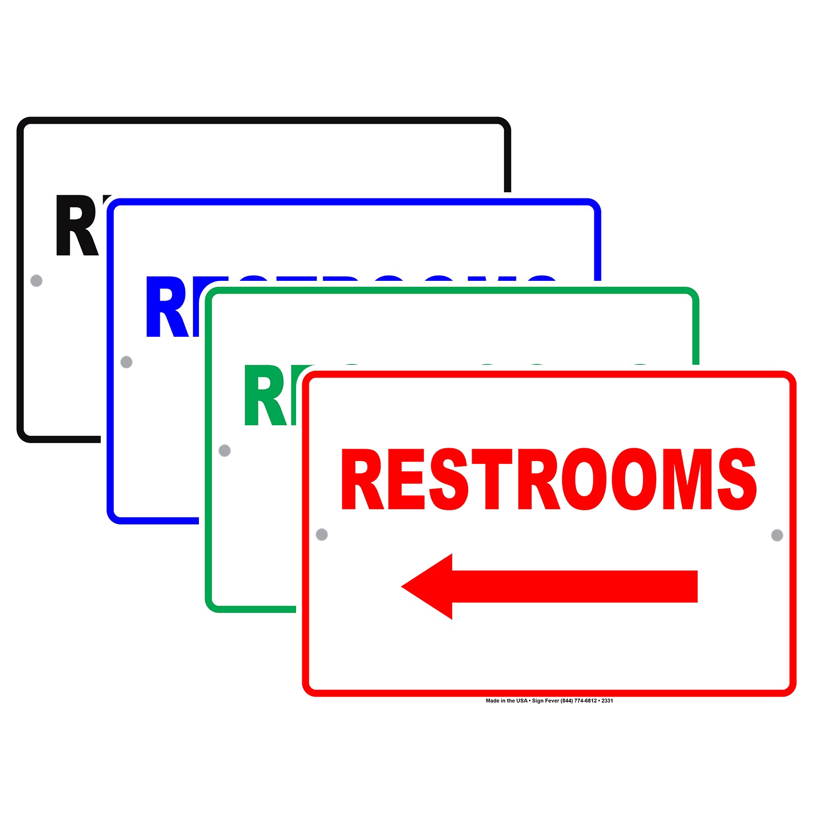 Restroom Left Side Please Go Away Alert Aluminum Metal Sign Plate