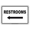 Restroom Left Side Please Go Away Alert Aluminum Metal Sign Plate