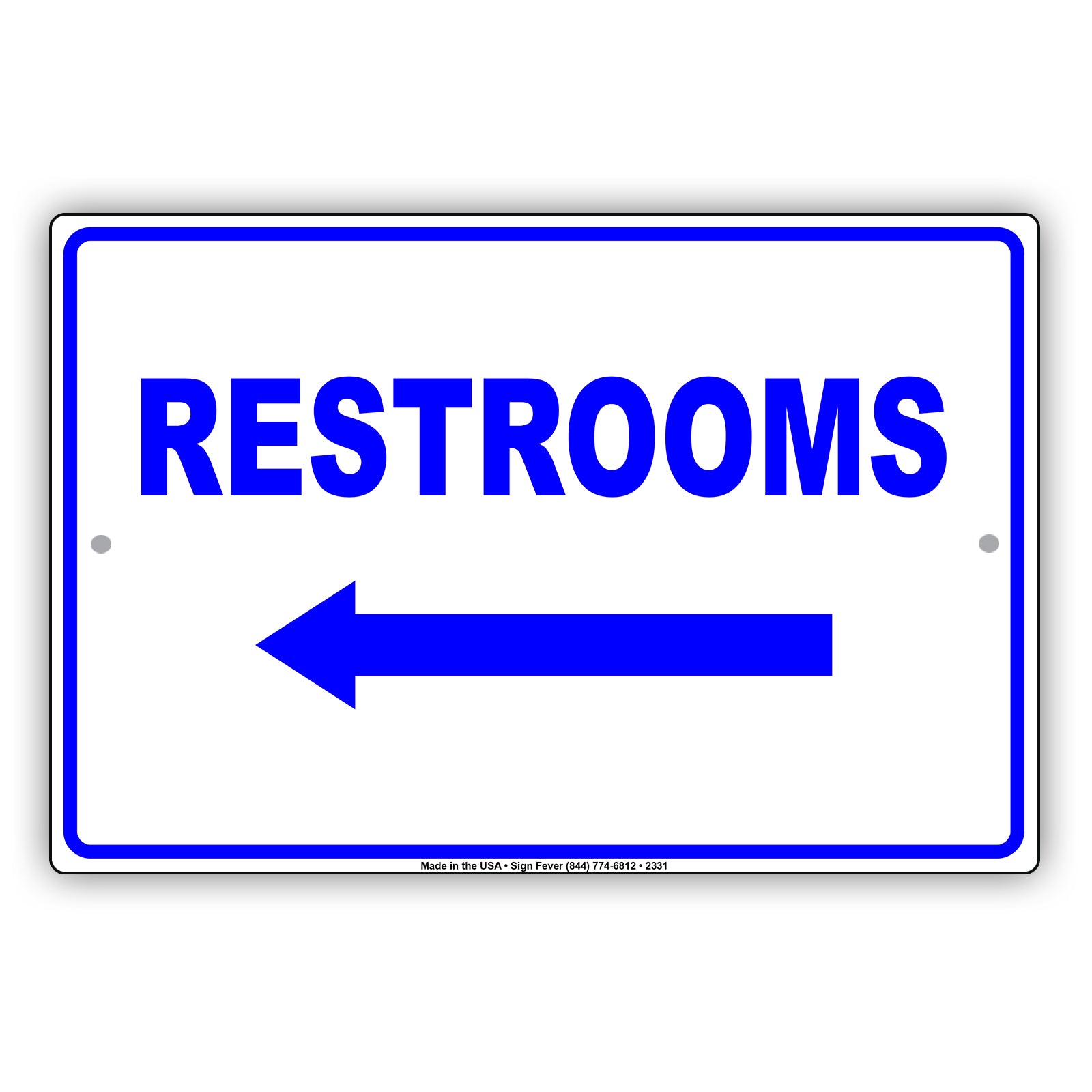 Restroom Left Side Please Go Away Alert Aluminum Metal Sign Plate