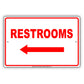 Restroom Left Side Please Go Away Alert Aluminum Metal Sign Plate