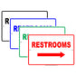 Restroom Right Side Please Go Away Alert Aluminum Metal Sign Plate