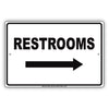 Restroom Right Side Please Go Away Alert Aluminum Metal Sign Plate