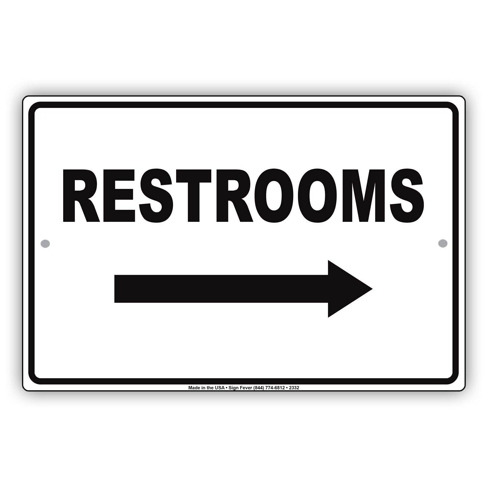 Restroom Right Side Please Go Away Alert Aluminum Metal Sign Plate