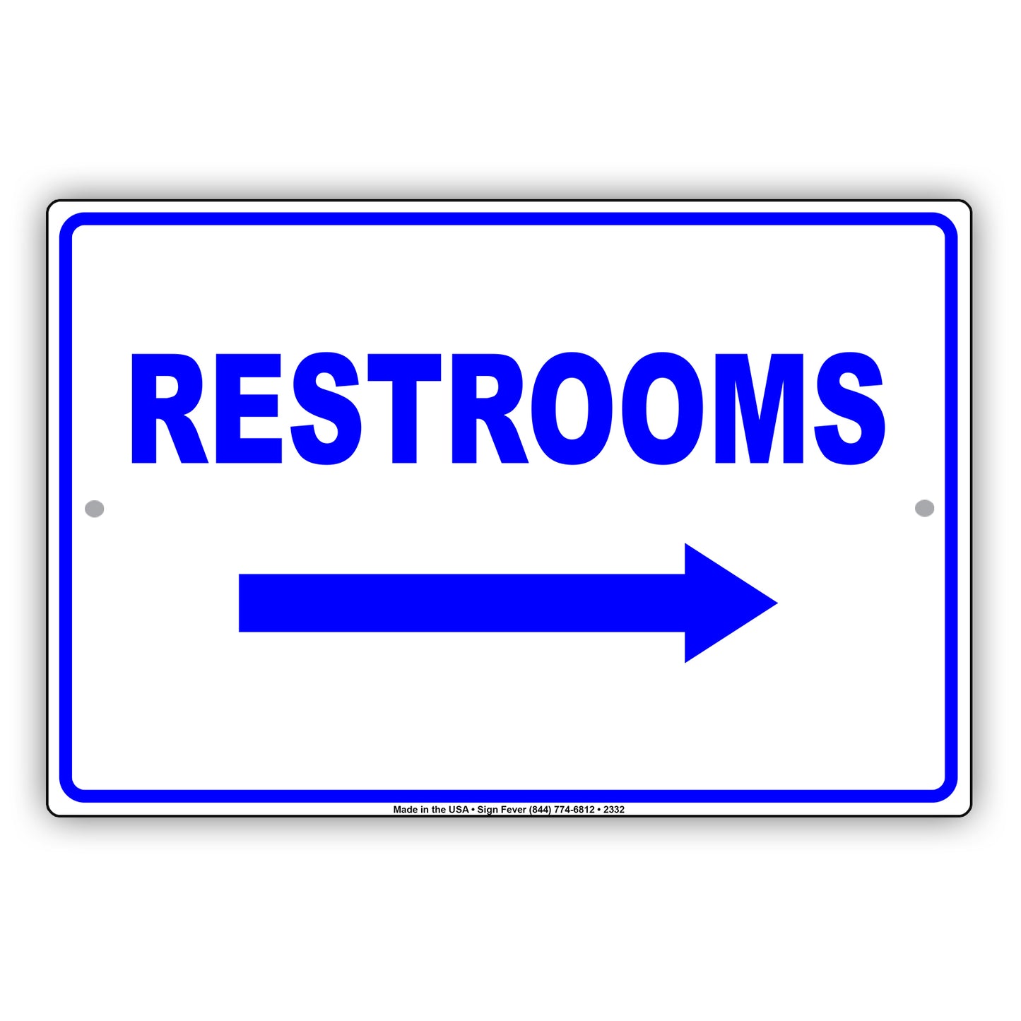 Restroom Right Side Please Go Away Alert Aluminum Metal Sign Plate