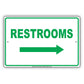 Restroom Right Side Please Go Away Alert Aluminum Metal Sign Plate