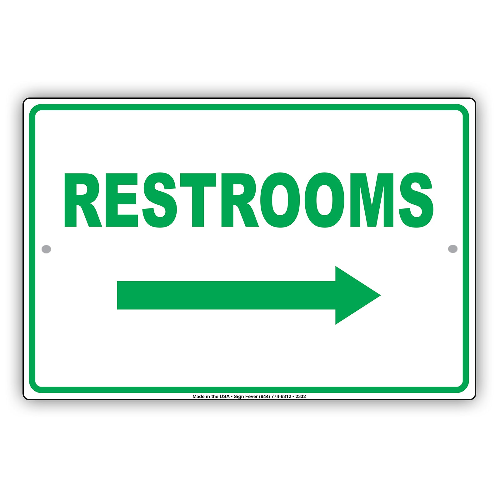 Restroom Right Side Please Go Away Alert Aluminum Metal Sign Plate