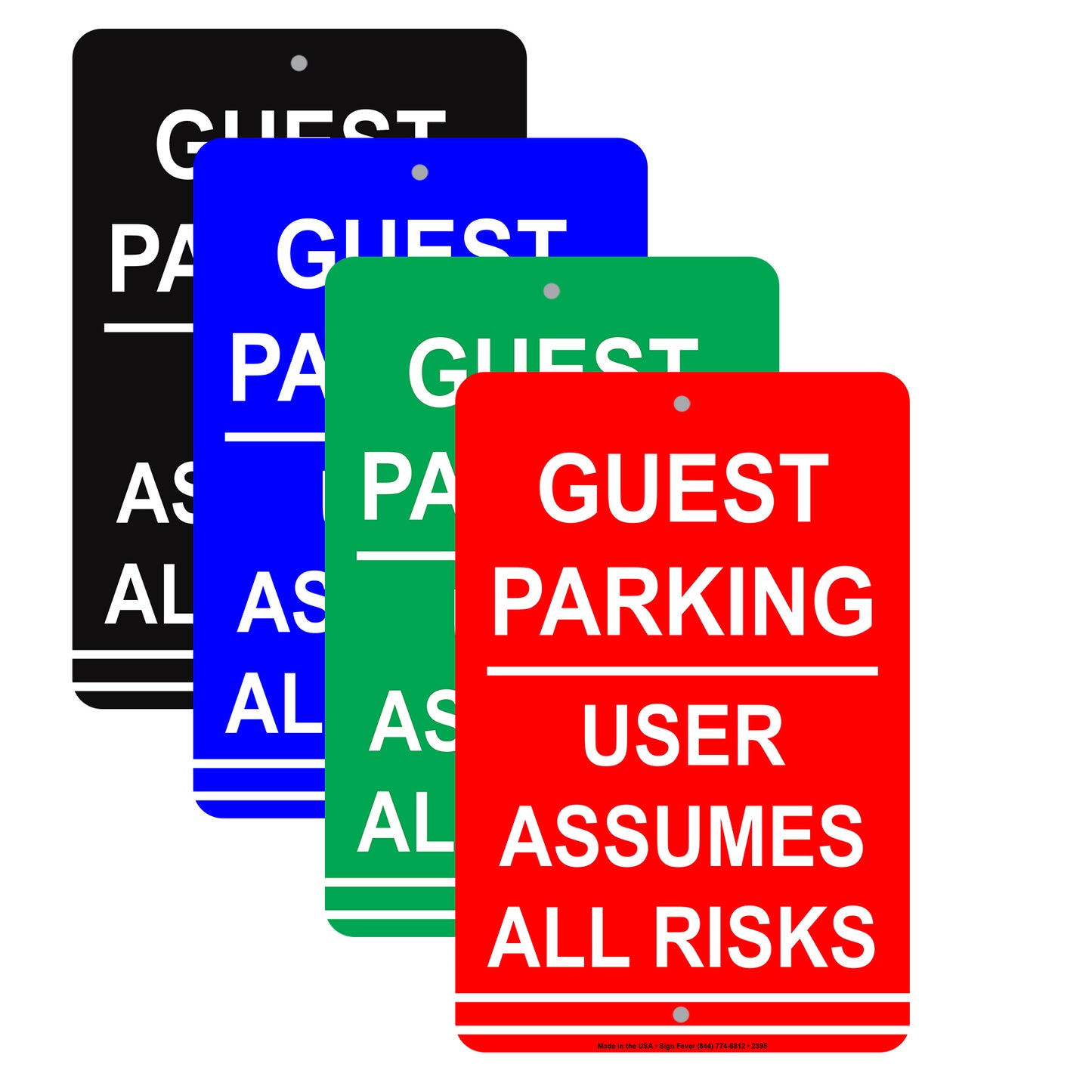 Guest Parking User Assumes All Risk Alert Aluminum Metal Sign Plate
