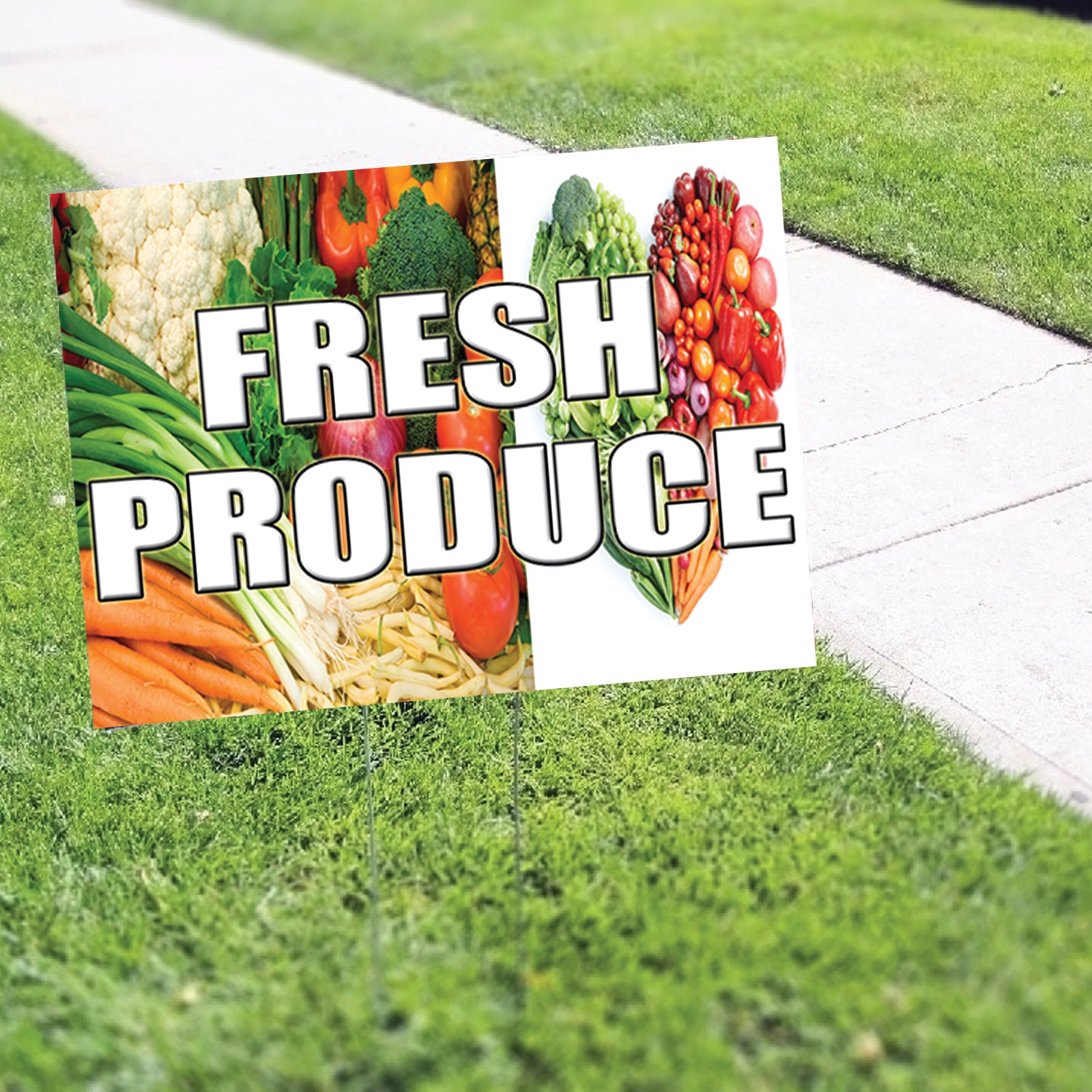 Fresh Produce Coroplast Yard Sign
