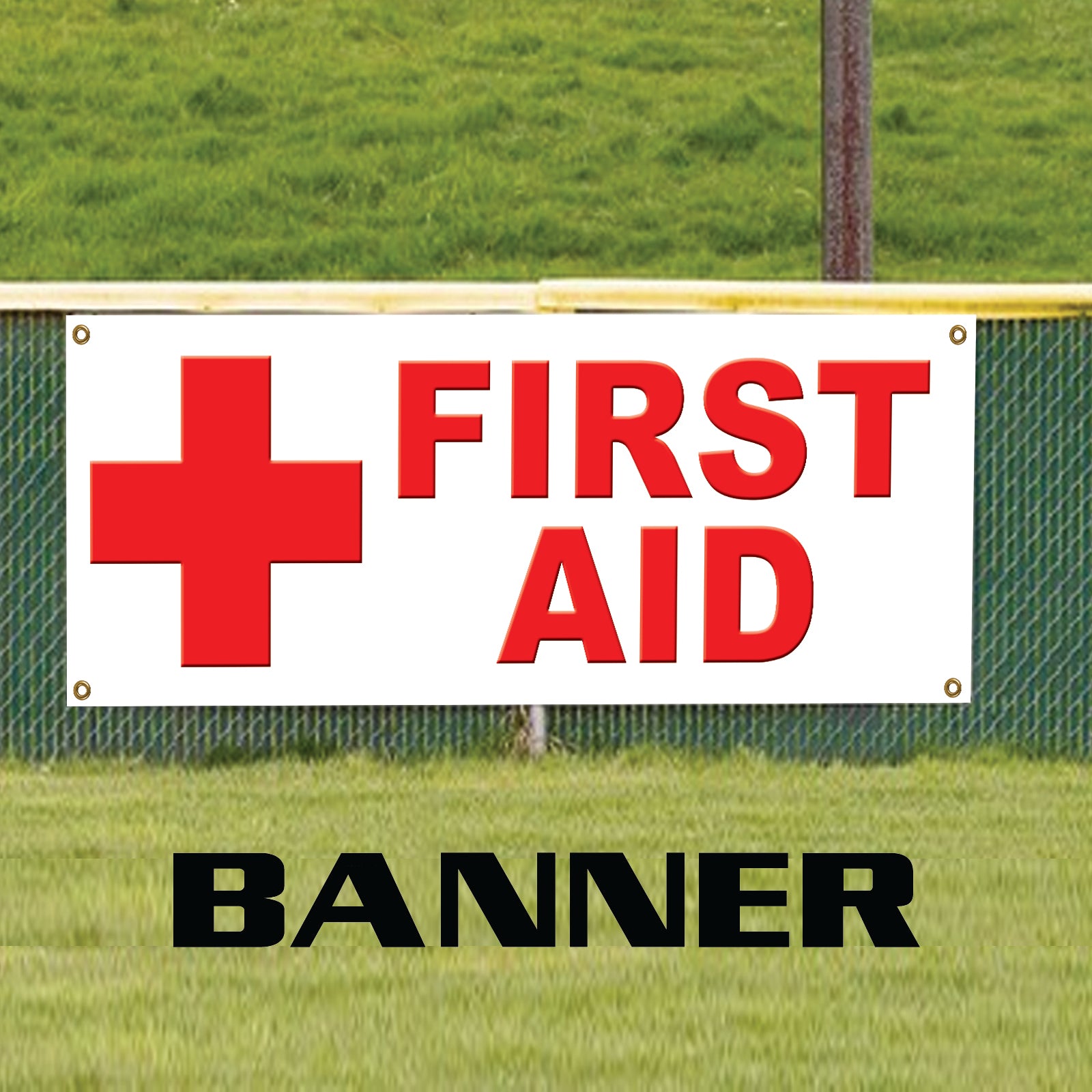 Emergency First Aid Kit Minor Injuries Vinyl | Banner Sign – Sign Fever