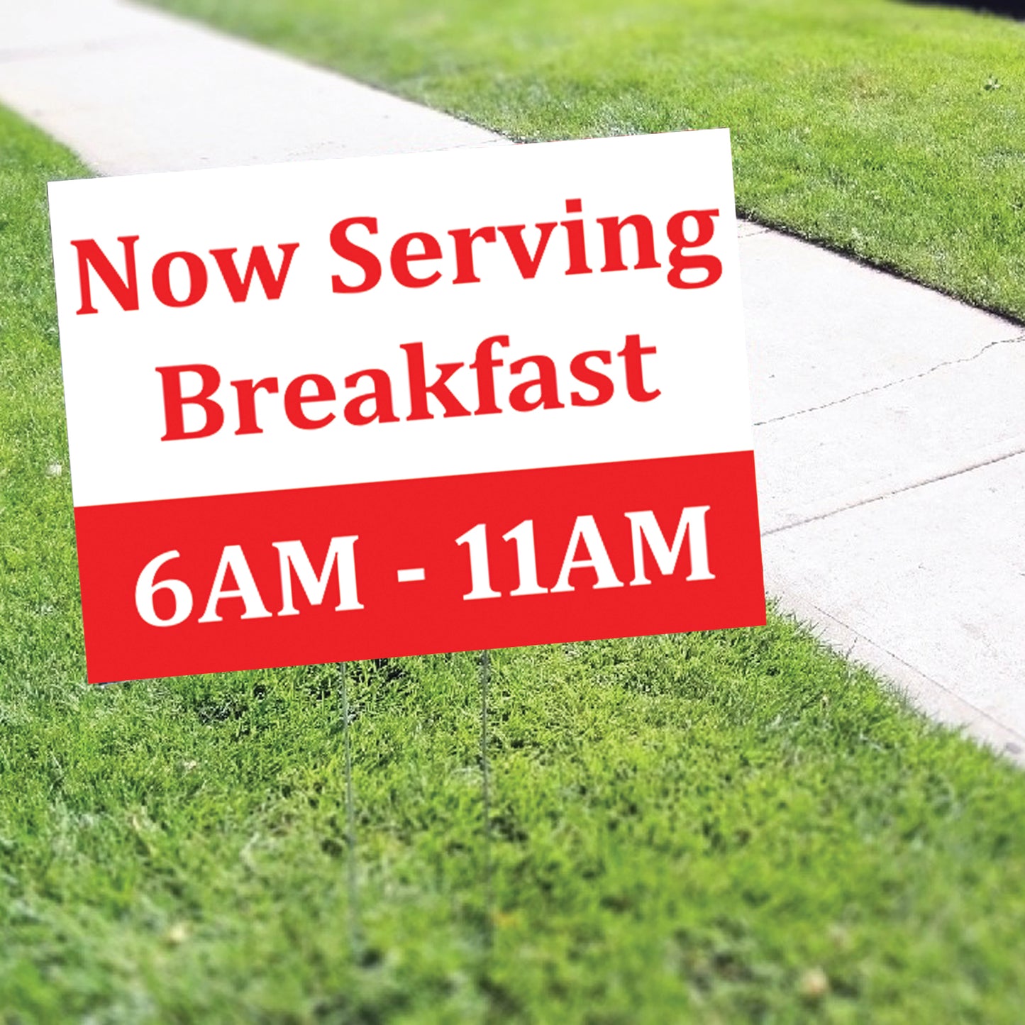 Now Serving Breakfast Coroplast Yard Sign